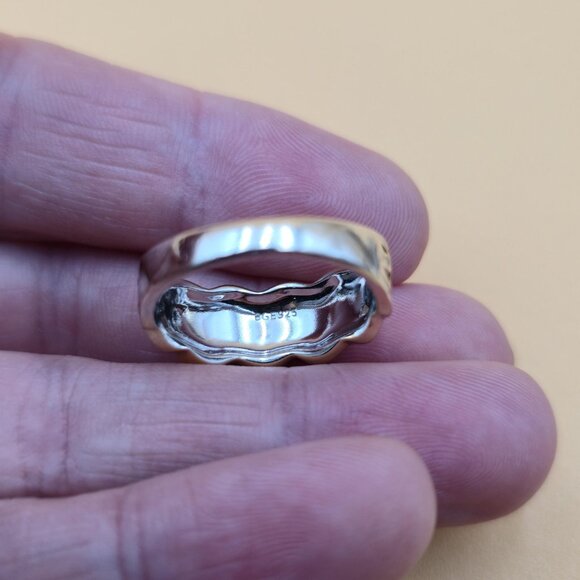 Size 8.75 Sterling Silver Children's Names Diamonds Band Ring A5664 - Picture 7 of 10